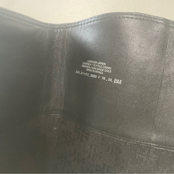 Tory Burch boots black grained leather knee high zip up boots luxury boots - Picture 3 of 16